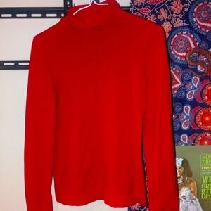 Red turtleneck